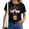 Best Friends Forever Beef Lover Pork Meat Bacon Burger レディースTシャツ