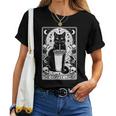 The Coffee Lover Cat ビンテージ ゴシック タロットカード レディースTシャツ