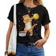 Dabbing Cat ボウリングシャツ 面白いボウリングギフト 猫 お母さん 女の子 レディースTシャツ
