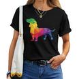 Dachshund Gay Pride Lgbt Lgbtq Rainbow Flag Dog Lovers レディースTシャツ