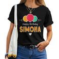 Feliz Cumpleaños Diciendoimona Cuello Camiseta de mujer