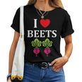 Food Humor Beetrootimpleegetable I Love Beets レディースTシャツ