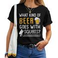 Workout Gym Meme For Beer Loversquats Joke レディースTシャツ