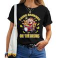 Going Bananas On The Drums 面白いドラム演奏 猿 レディースTシャツ