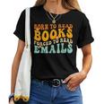 Groovy Born To Read 本 強制的に読む メール 読書 レディースTシャツ