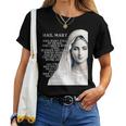 Hail Mary Blessed Mother ロザリオの祈り レディースTシャツ