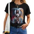 Hot Girl On 男性用 ハーフエンジェル&ハーフデーモンガール レディースTシャツ
