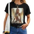 Hot Girl On 男性用 セクシーな天使の座り グランジ レディースTシャツ