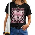 In My Double Digits Era キュートなコケットボウ 10歳の誕生日 女の子 レディースTシャツ
