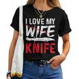 メンズ Knife Collector I Love My Wife ナイフ レディースTシャツ
