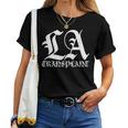 La Transplant ホワイト オールド イングリッシュグラフィック レディースTシャツ