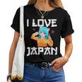 I Love Japan Kawaii Anime Girl Neko Cat Girl Otaku Weeb レディースTシャツ