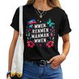 Mwen Renmen Manman Mwen ハイチ国旗 I Love My Mother レディースTシャツ