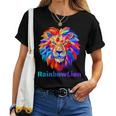 Rainbow Lion レインボー ライオン かっこいい おしゃれ レディースTシャツ