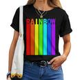 Rainbow レインボー《虹 カラー》【デザインアート】文字 7色 カラフル レディースTシャツ