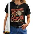 Retro Do Not Pet Emotionalupport Human Groovy レディースTシャツ