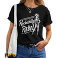 Rockabilly Rebel Pin-Up Girl In Dress Graphic レディースTシャツ
