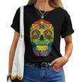 Sugarkull Lgbt Gay Pride Rainbow Flag Day Of The Dead レディースTシャツ