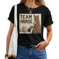 Team Horse 面白い馬のデザイン レディースTシャツ