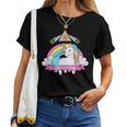Unicorn Hailatan Devil Death Metal Rainbow Ocult レディースTシャツ