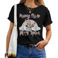 Vintage Chainsaw Bunny Rage Horror Movie Graphic レディースTシャツ