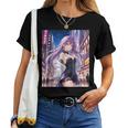 アニメの女の子、漫画、美学、かわいい、日本語、Waifu プリント レディースTシャツ