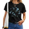 クラゲ柄 海洋生物 海洋生物 海洋生物 女の子 レディースTシャツ