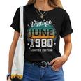 レトロ 45歳 ヴィンテージ 1980年6月 45歳の誕生日 男性 女性 レディースTシャツ
