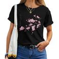 ヴィンテージ桜 日本の桜の花グラフィカルアート レディースTシャツ