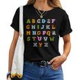 文字 アルファベット 学ぶ Abc 男の子 女の子 Abc 動物 アルファベット レディースTシャツ