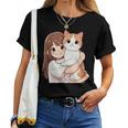 猫と少女 Cat And Girl レディースTシャツ