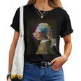 真珠の耳飾りの少女ヨハネスフェルメールグリッチ絵画 Girl With A Pearl Earringermeer レディースTシャツ