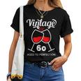 還暦祝い ワイン好き 酒好き 父 母 男性 女性 60歳お祝いintage Aged To Perfection レディースTシャツ