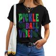 面白いスポーツデザイン女性男性ピックルボール レディースTシャツ