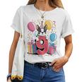 9歳の誕生日 男の子 女の子 9歳 9歳 ボストンテリア 長袖tシャツ レディースTシャツ