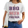 Bbq Beer Freedom レディースTシャツ