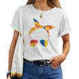 Building Block Messy Bun Mom Life Master Builder Women T-shirt