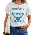 Butterfly Butterwhyバタフライバタフライファニー水泳チーム 長袖tシャツ レディースTシャツ