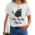 Cat Mir Doch Egal Miau Women's Cat Gray T-shirt Frauen