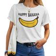 Happy Banana ファニーバナナラブ フルーツバナナ スマイリーフェイス レディースTシャツ