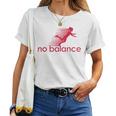 No Balance Girl スポーツとユーモアのための面白いパロディデザイン レディースTシャツ
