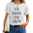No Beer No Life ノービアーノーライフ ビール おもしろ かわいい レディースTシャツ