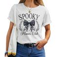Spooky Mamas Club ソーシャル ハロウィン ダークコケット ブラック リボン レディースTシャツ
