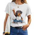 Teckel ロックミュージック 男性 子供 女性 ソーセージ 犬 ダックスフンド レディースTシャツ