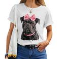 コケット ボウケーン コルソ 犬 ママ ピンクリボン 女の子 レディースTシャツ
