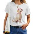 コケットボウ ラブラドールレトリバー 犬 ラボ ママ ピンクリボン 女の子 レディースTシャツ