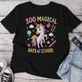 100Th Day Ofchool Unicorn 100 魔法の日々 先生 女の子 レディースTシャツ 面白い贈り物