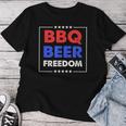 Bbq Beer Freedom シャツ レディースTシャツ 面白い贈り物