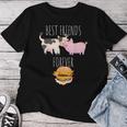 Best Friends Forever Beef Lover Pork Meat Bacon Burger レディースTシャツ 面白い贈り物