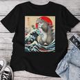 Catzilla Cat 日本アート 面白い猫 ギフト 男性 女性 子供 レディースTシャツ 面白い贈り物